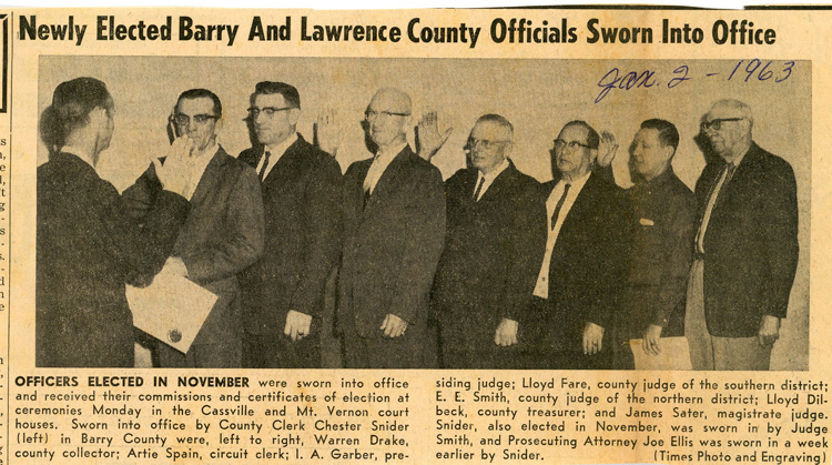1963 New Officials